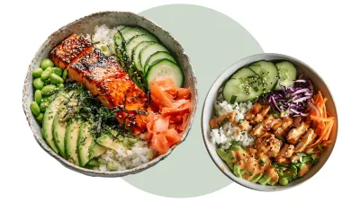 Healthy Salmon and/or Chicken Poke Bowls